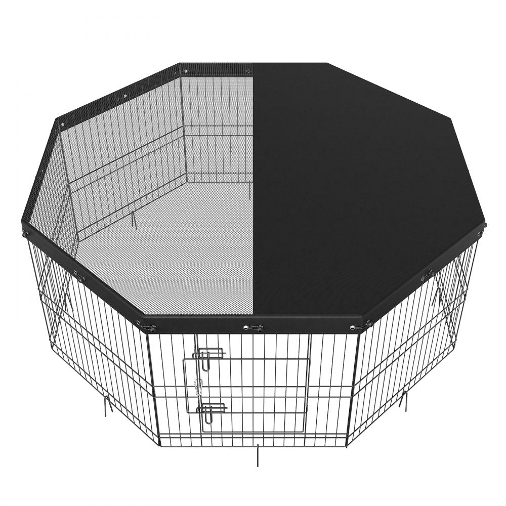 BSL6161-2 - 63" Octagonal Dog Playpen with Top Cover, 8 Panels