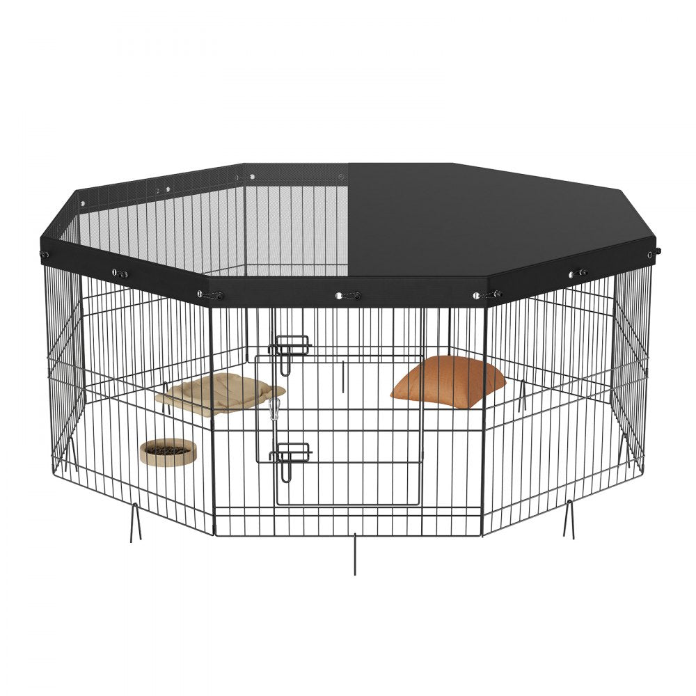 BSL6161-2 - 63" Octagonal Dog Playpen with Top Cover, 8 Panels