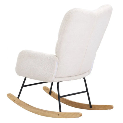 SX-40032 - Compact Ivory Rocking Chair for Nursery, 250 lbs Capacity