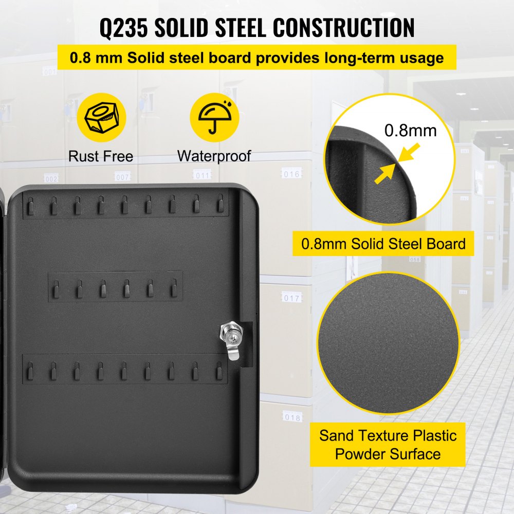 010319271742 - 12"x9.4" Wall-Mounted Key Organizer in Durable Steel