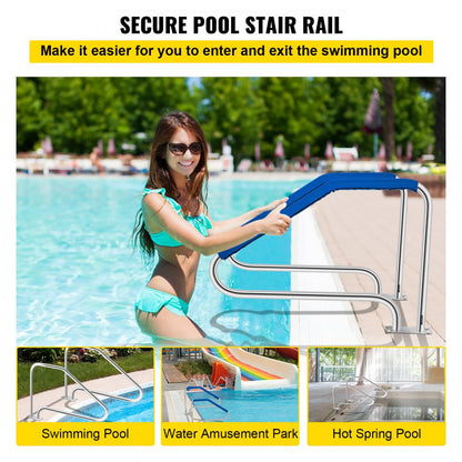 VV-YCFS-4W 49X34YC - 34" Stainless Steel Pool Handrail with Detachable Grip