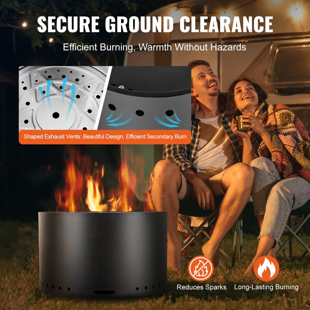 6834-71 - 28" VEVOR Smokeless Fire Pit in Durable Stainless Steel