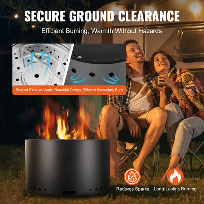 6834-71 - 28" VEVOR Smokeless Fire Pit in Durable Stainless Steel