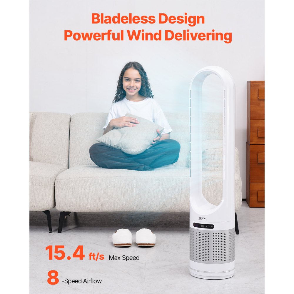 UML-050 - Bladeless 40" Oscillating Fan with High Airflow
