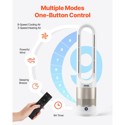 UML-030JR - Bladeless 26" Tower Fan with High Airflow and Year-Round Comfort