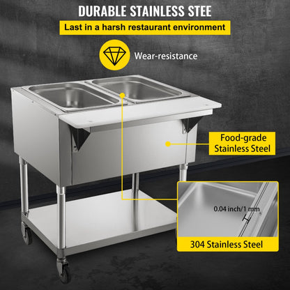 FZ-06B1 - Stainless Steel Electric Food Warmer for Two 1/1 Pans