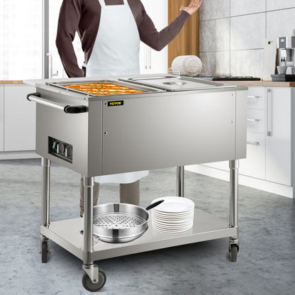 FZ-06B1 - Stainless Steel Electric Food Warmer for Two 1/1 Pans