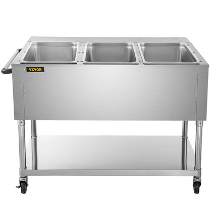 FZ-07C1 - Stainless Steel 3-Pan Food Warmer with Rotary Temp Control