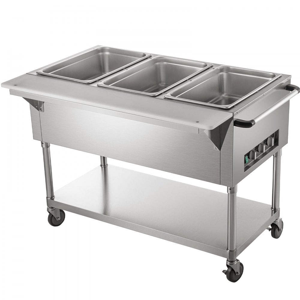 FZ-07C1 - Stainless Steel 3-Pan Food Warmer with Rotary Temp Control