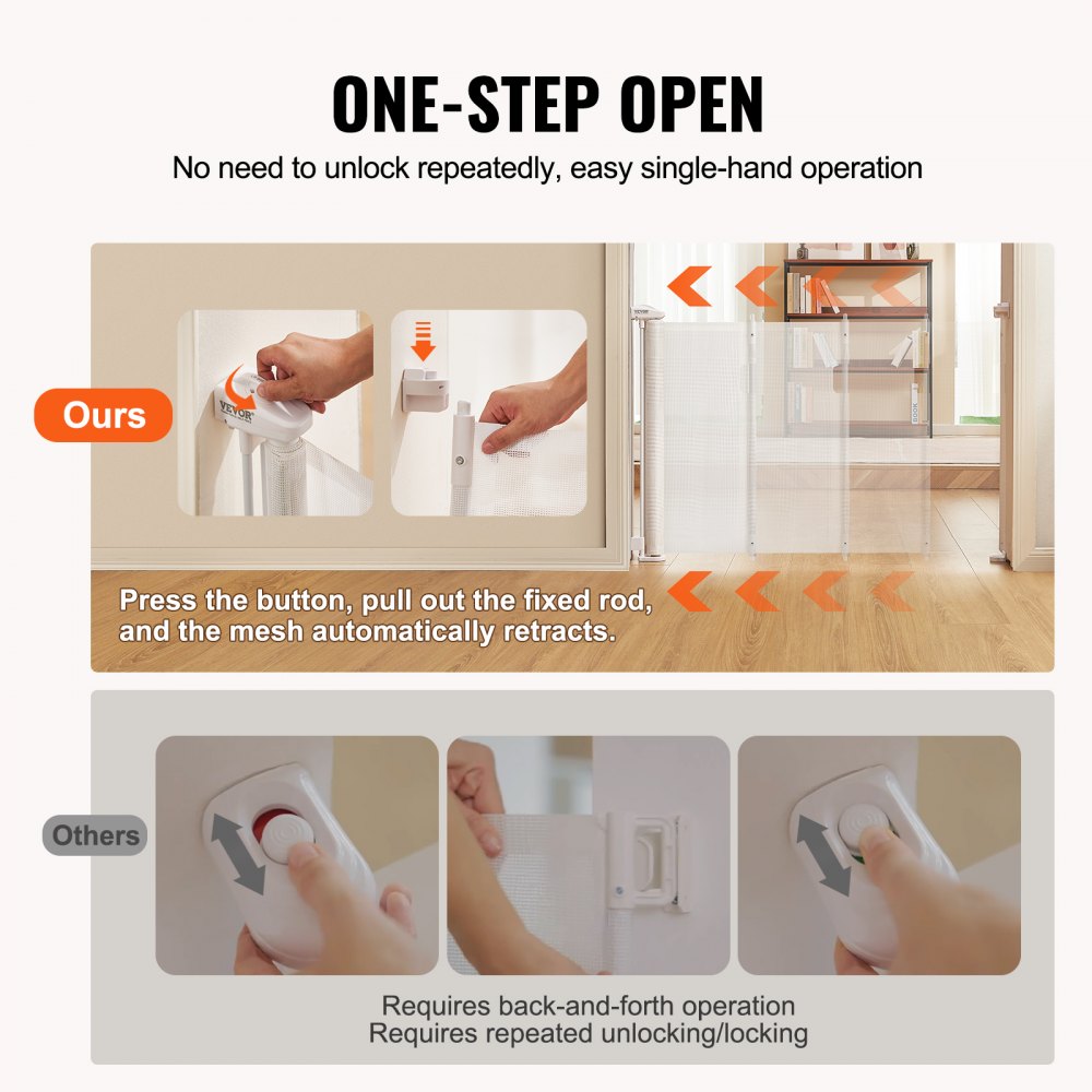 YJ-33110 - Retractable Baby Gate 116.1" for Safety & Versatility