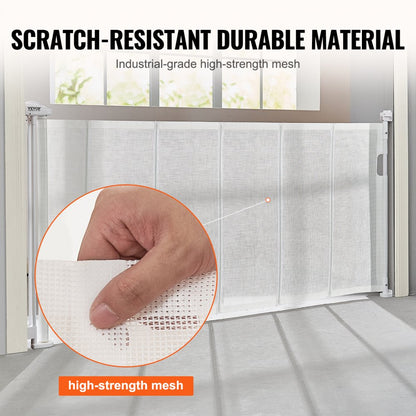 YJ-3371 - 34.2" Tall Retractable Baby Gate for Kids & Pets