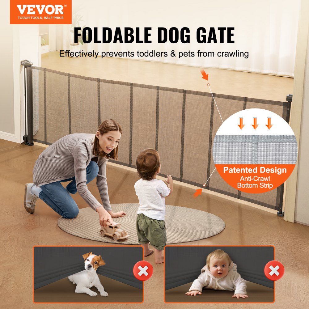 YJ-33110 - Versatile 31" Retractable Baby Gate for Pets & Kids