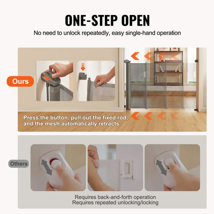 YJ-33110 - Versatile 31" Retractable Baby Gate for Pets & Kids