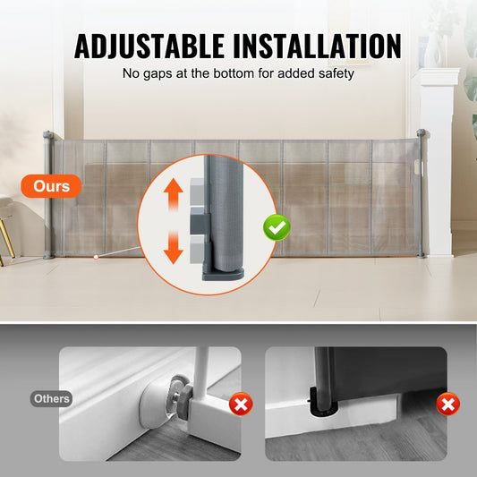 YJ-33110 - Versatile 31" Retractable Baby Gate for Pets & Kids