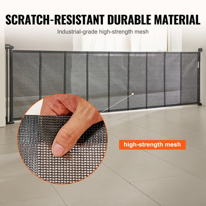 YJ-33110 - 34.2" Retractable Baby Gate with Anti-Crawl Mesh Design