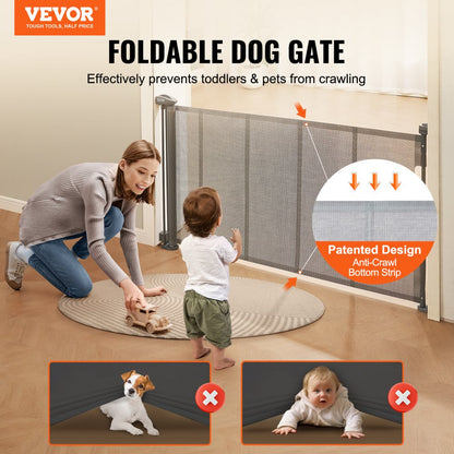 YJ-3355 - Adjustable 60" Retractable Baby Gate for Kids & Pets