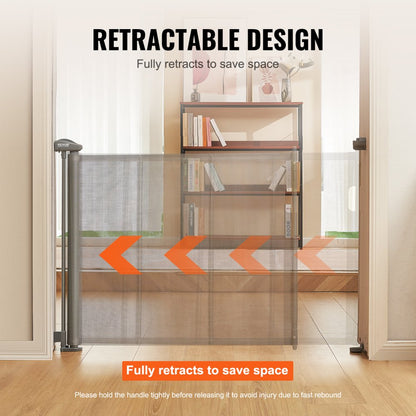 YJ-3355 - Adjustable 60" Retractable Baby Gate for Kids & Pets