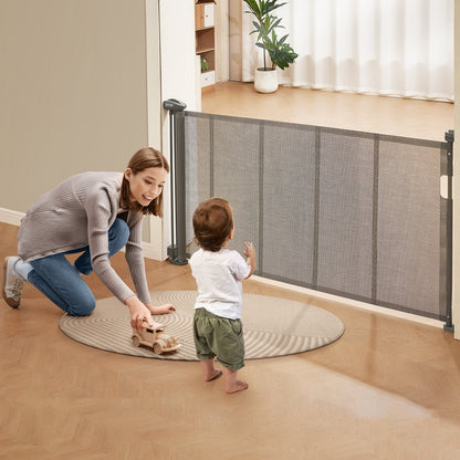 YJ-3355 - Adjustable 60" Retractable Baby Gate for Kids & Pets