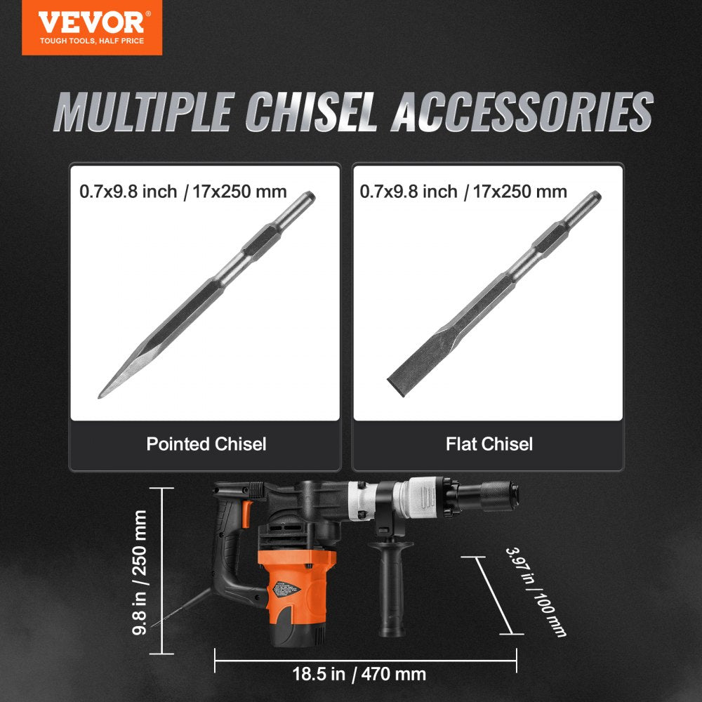 JH-0840 - Powerful 1400W Demolition Jackhammer with 360° Handle