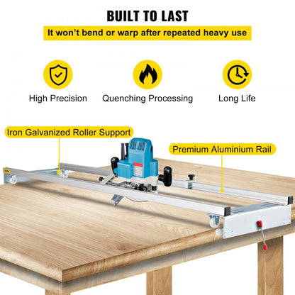 Planing Sled 60 in - 64" Aluminum Router Guide with Locking Handle