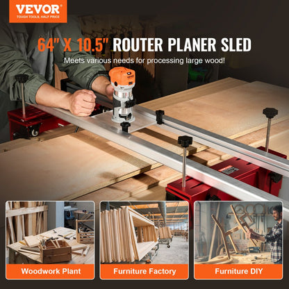 YS64-001S - VEVOR 64" Adjustable Wood Sled for Flattening Slabs