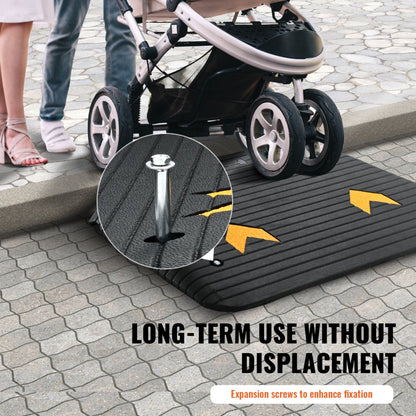 B001 - 4" High VEVOR Rubber Ramp, 35.5" L for Wheelchairs