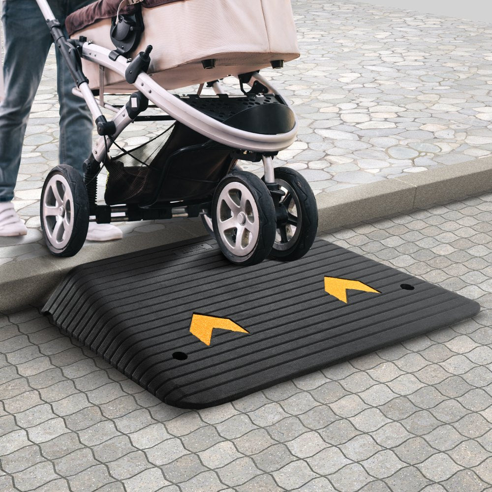 B001 - 4" High VEVOR Rubber Ramp, 35.5" L for Wheelchairs