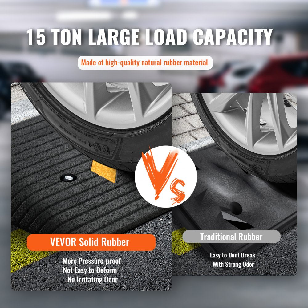 B001 - Durable 3-Inch Rubber Threshold Ramp for Seamless Accessibility