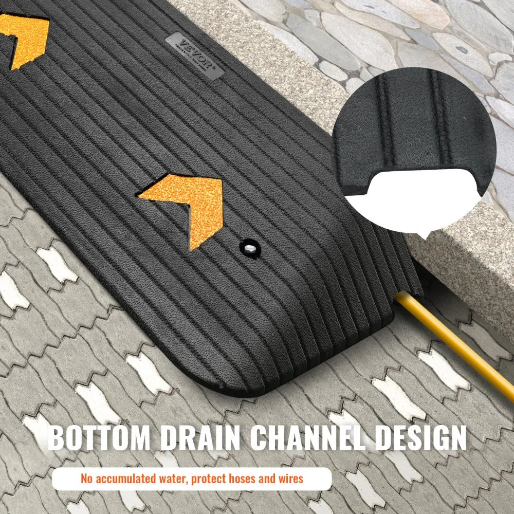 B001 - Durable 3-Inch Rubber Threshold Ramp for Seamless Accessibility