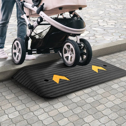 B001 - Durable 3-Inch Rubber Threshold Ramp for Seamless Accessibility