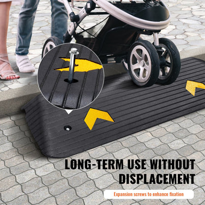 B001 - Heavy-Duty 1.5" Rubber Ramp for Easy Wheelchair Access