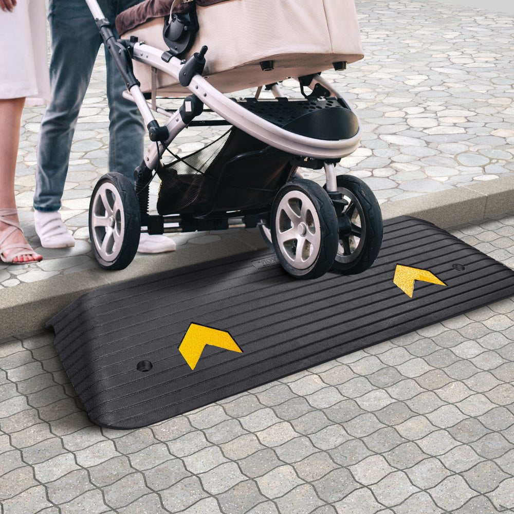 B001 - Heavy-Duty 1.5" Rubber Ramp for Easy Wheelchair Access