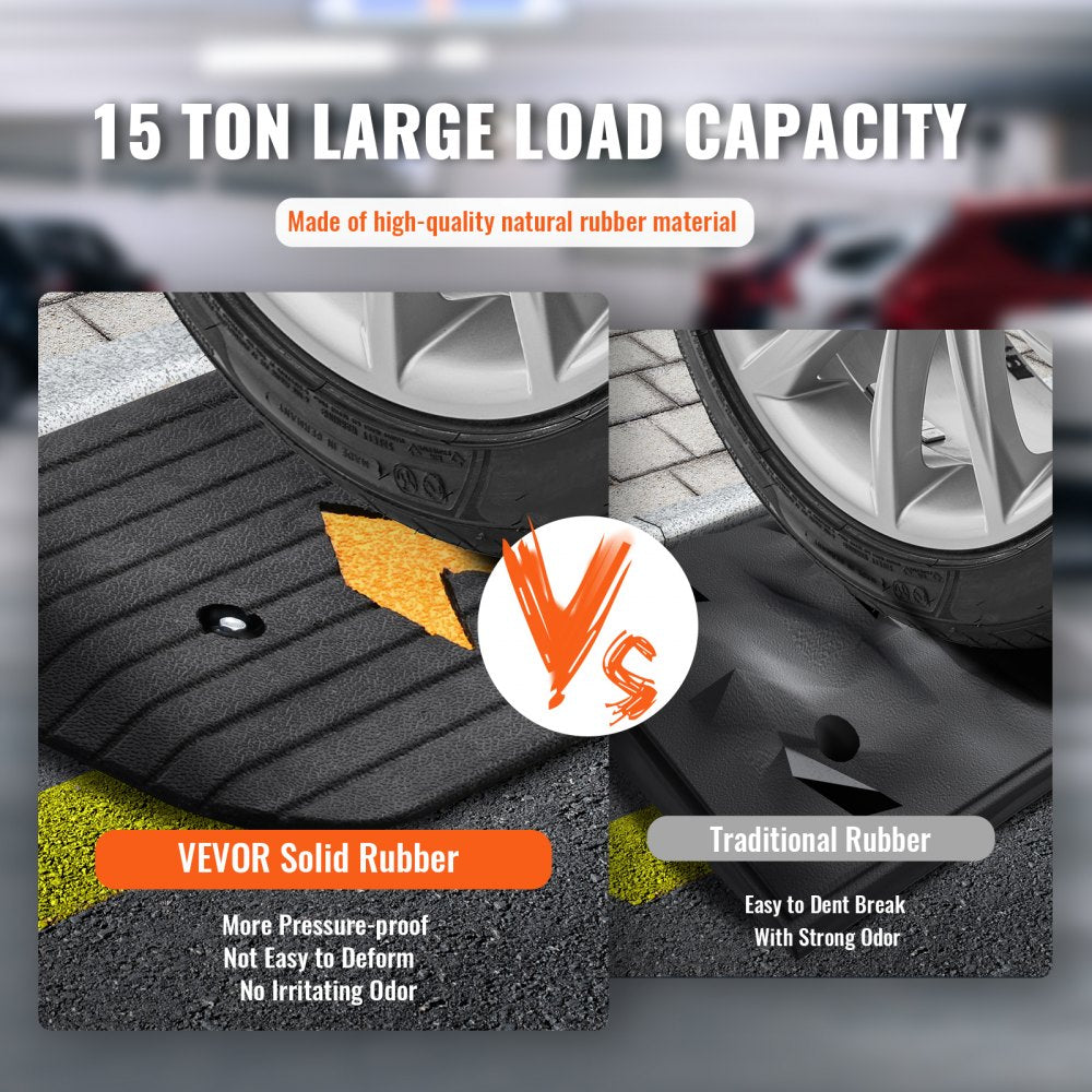 B001 - Durable 1" Rise Rubber Wheelchair Ramp with Non-Slip Surface