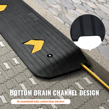 B001 - Durable 1" Rise Rubber Wheelchair Ramp with Non-Slip Surface