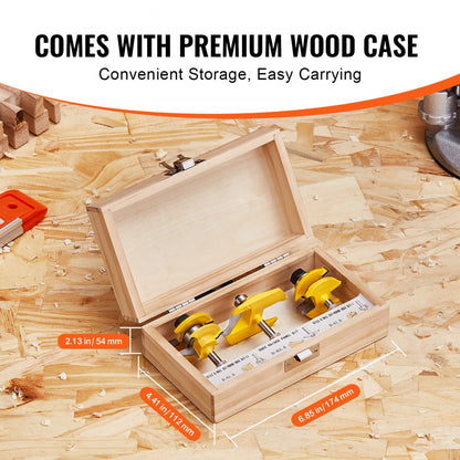 3PCS-A*6.35mm - Precision Carbide Router Bits Set for Woodworking Projects