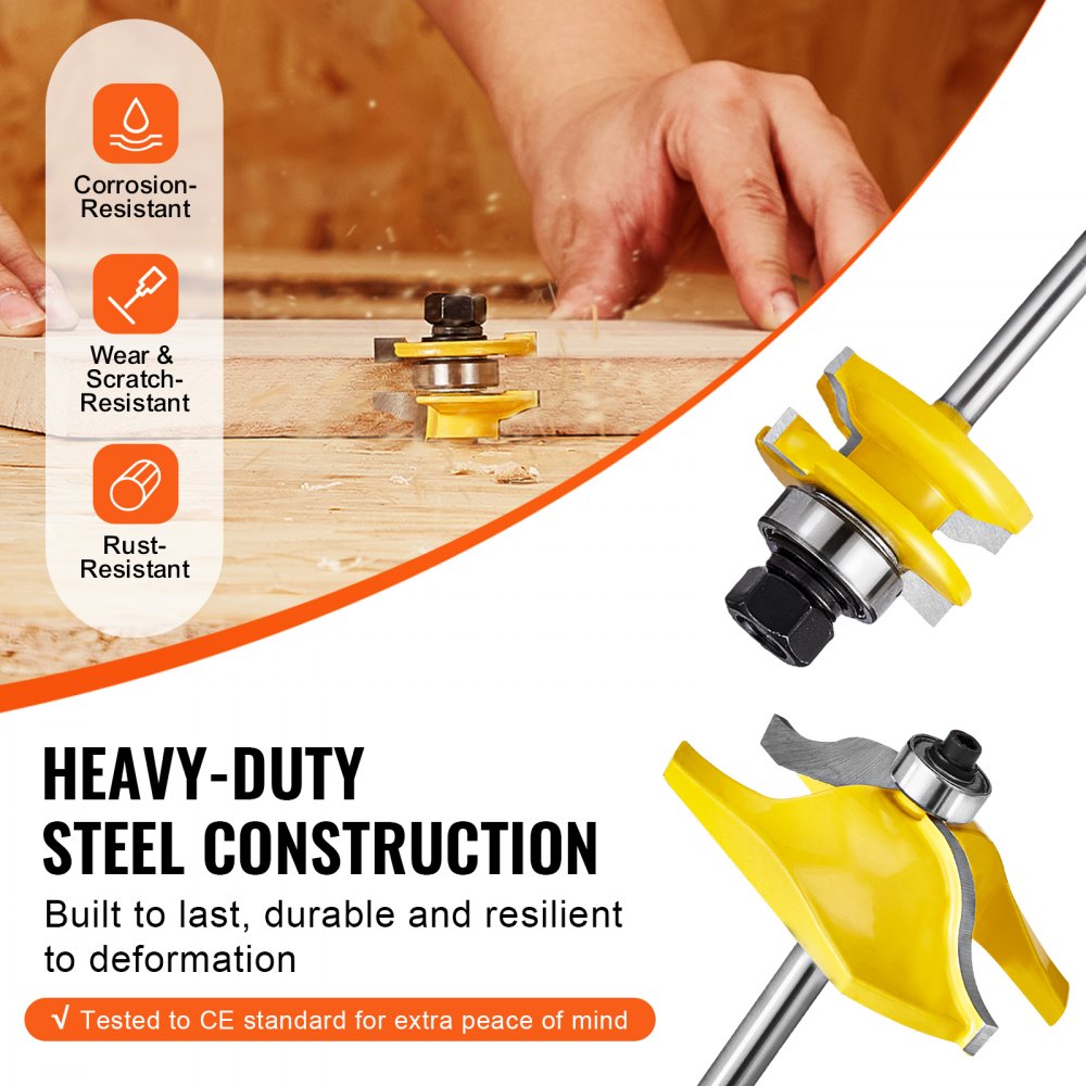 3PCS-A*6.35mm - Precision Carbide Router Bits Set for Woodworking Projects