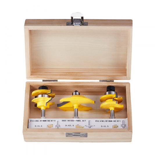 3PCS-A*6.35mm - Precision Carbide Router Bits Set for Woodworking Projects