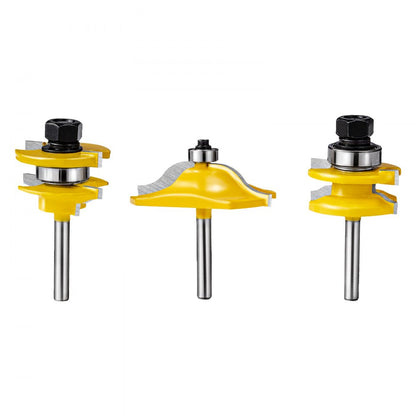 3PCS-A*6.35mm - Precision Carbide Router Bits Set for Woodworking Projects