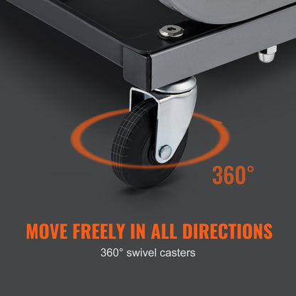 010174206832 - Durable 250 lb Garage Stool with 360° Casters