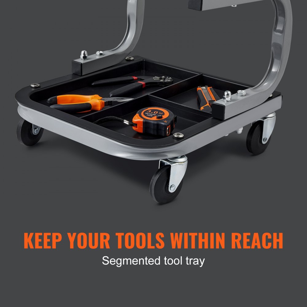 010174206832 - Durable 250 lb Garage Stool with 360° Casters
