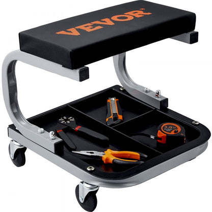 010174206832 - Durable 250 lb Garage Stool with 360° Casters