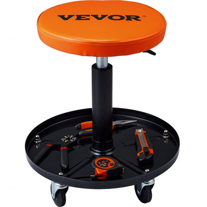 010934585246 - Ergonomic Rolling Creeper Stool, 16-22" Adjustable Height with Tool Tray