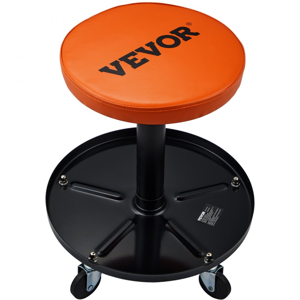 010934585246 - Ergonomic Rolling Creeper Stool, 16-22" Adjustable Height with Tool Tray
