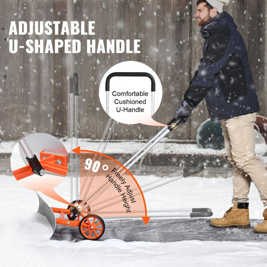 CY-SL24 - 30" Heavy-Duty Snow Shovel with Wheels for Easy Maneuvering