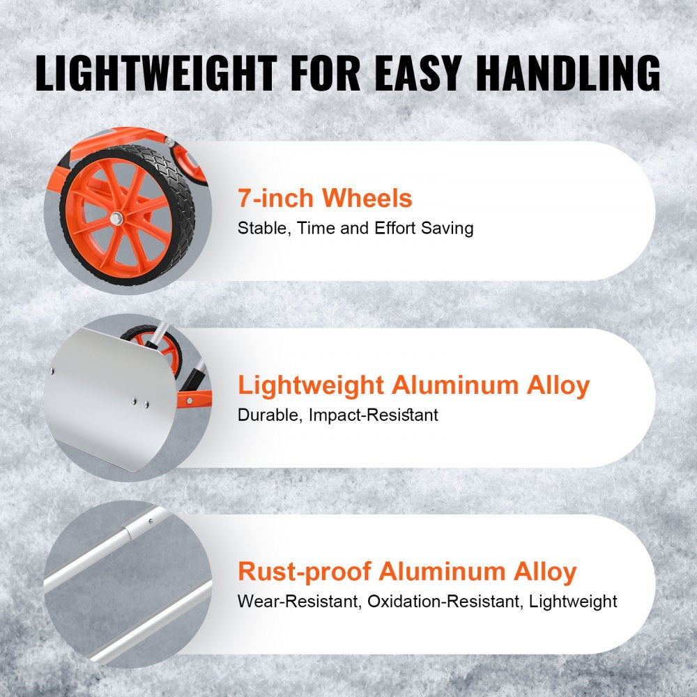 CY-SL24 - 30" Heavy-Duty Snow Shovel with Wheels for Easy Maneuvering