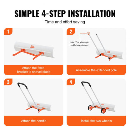 CY-SL24-1 - 37" VEVOR Snow Shovel with Wheels for Effortless Snow Removal