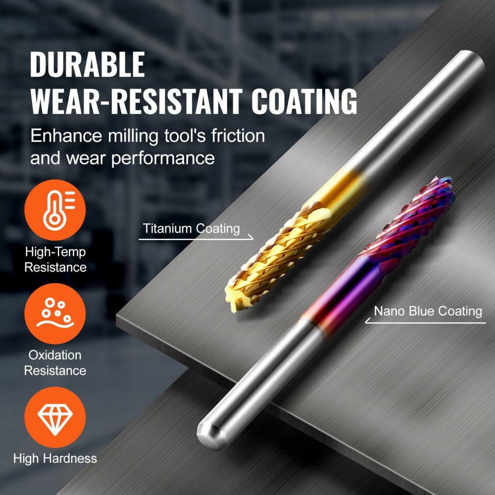 40PCSCNC - 40-Piece Tungsten Steel CNC Router Bits Set, Diverse Applications