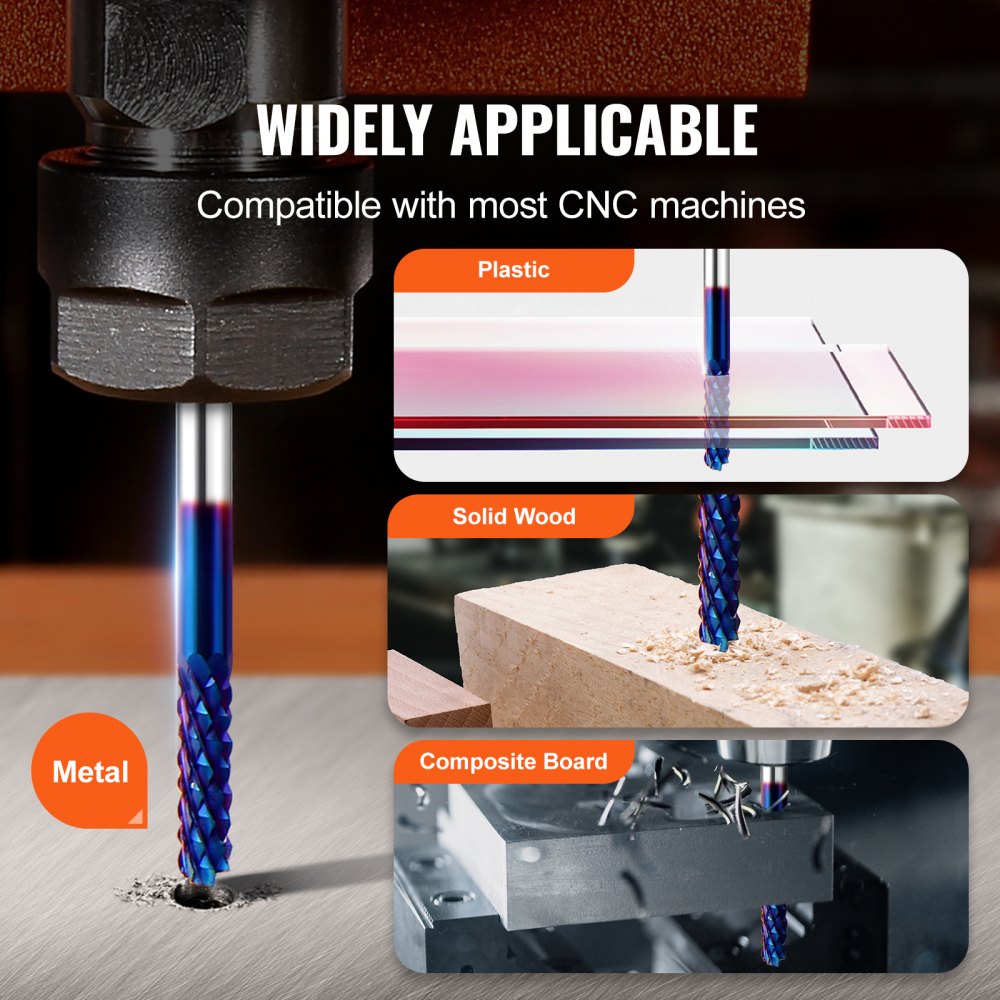 40PCSCNC - 40-Piece Tungsten Steel CNC Router Bits Set, Diverse Applications