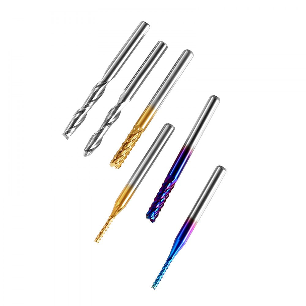 40PCSCNC - 40-Piece Tungsten Steel CNC Router Bits Set, Diverse Applications