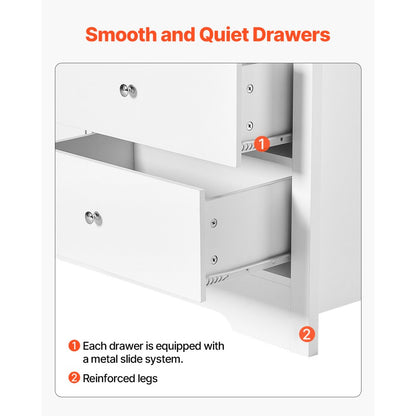 SR247245 - Stylish 7-Drawer Dresser with Metal Handles and Elegant Design